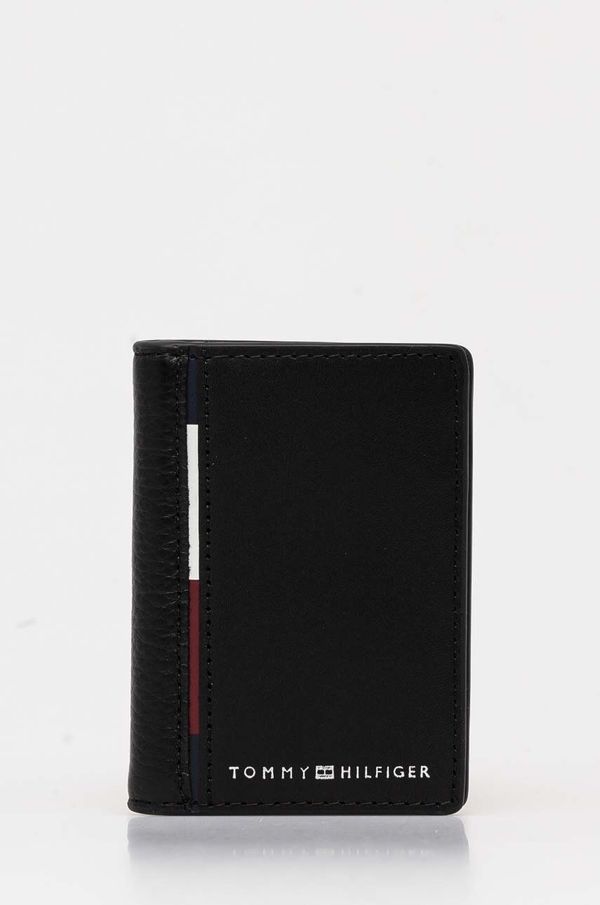 Tommy Hilfiger Kožni etui za kartice Tommy Hilfiger boja: crna, AM0AM12758