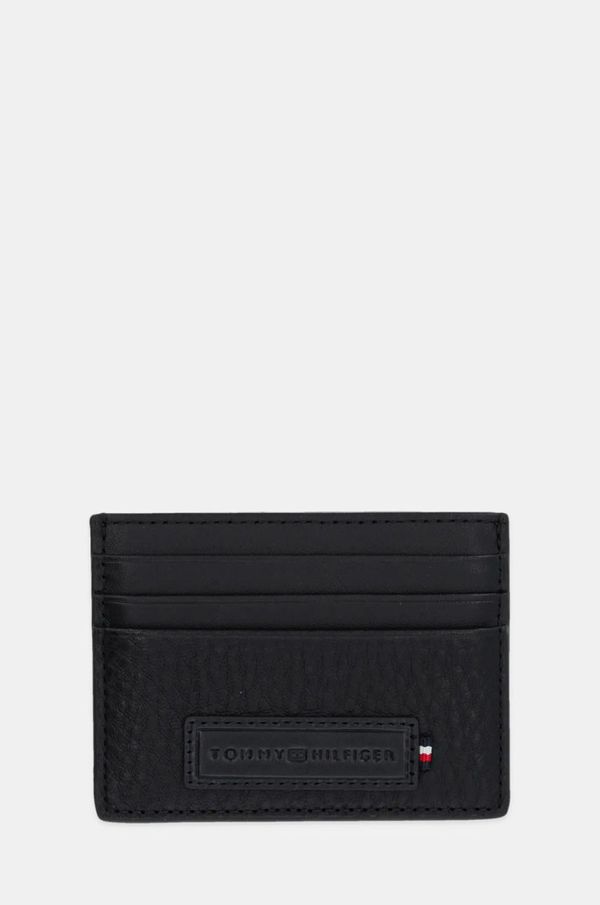 Tommy Hilfiger Kožni etui za kartice Tommy Hilfiger boja: crna, AM0AM13030