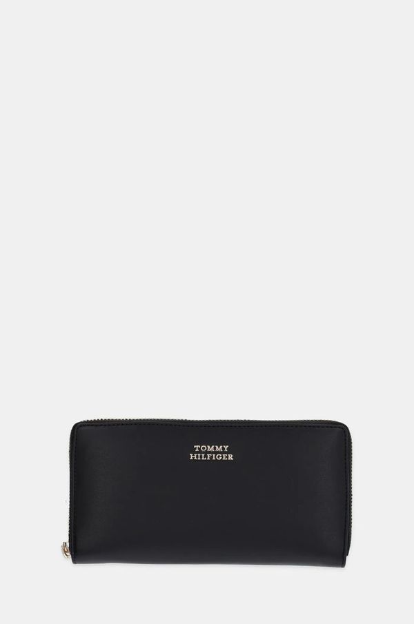 Tommy Hilfiger Kožni novčanik Tommy Hilfiger za žene, boja: crna, AW0AW17340
