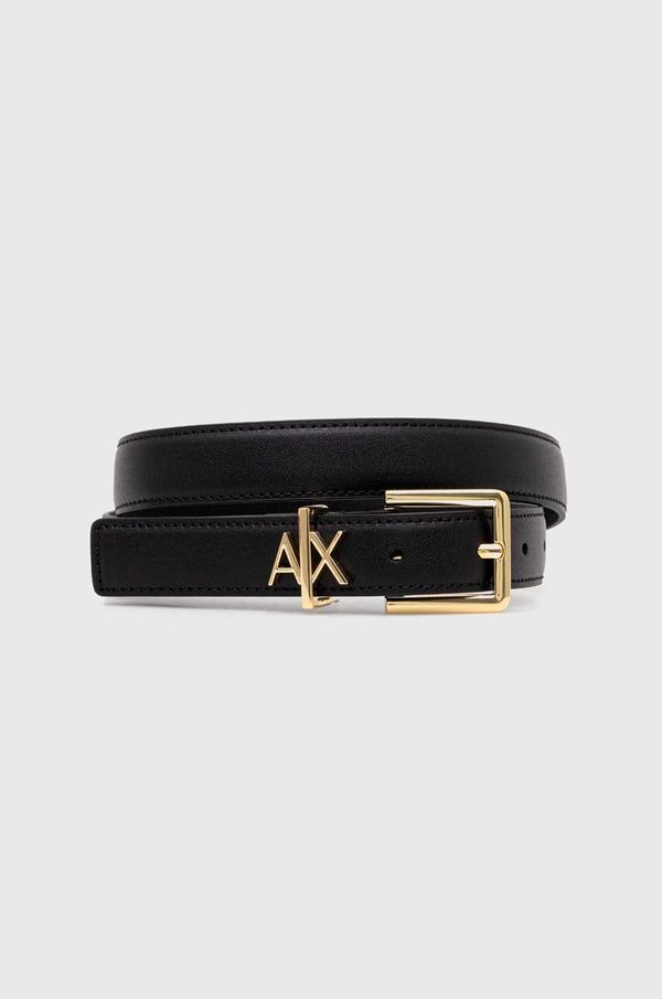 Armani Exchange Kožni remen Armani Exchange za žene, boja: crna