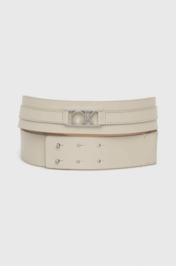 Calvin Klein Kožni remen Calvin Klein za žene, boja: bež