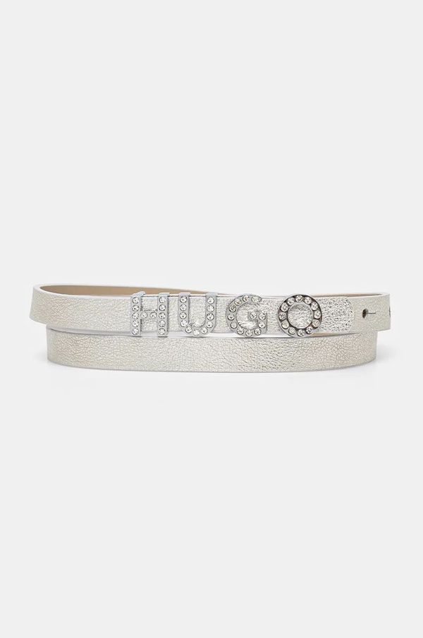 Hugo Kožni remen HUGO za žene, boja: srebrna, 50529601