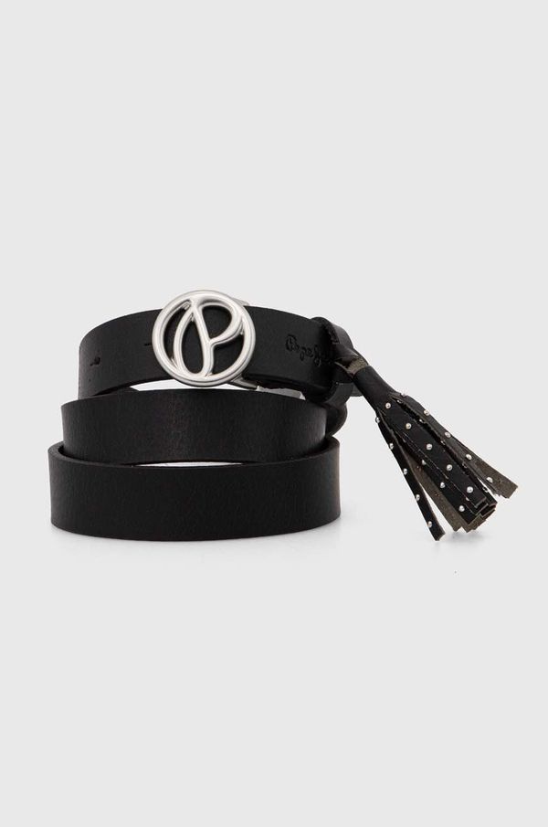 Pepe Jeans Kožni remen Pepe Jeans ATHENAS BELT za žene, boja: crna, PL020851