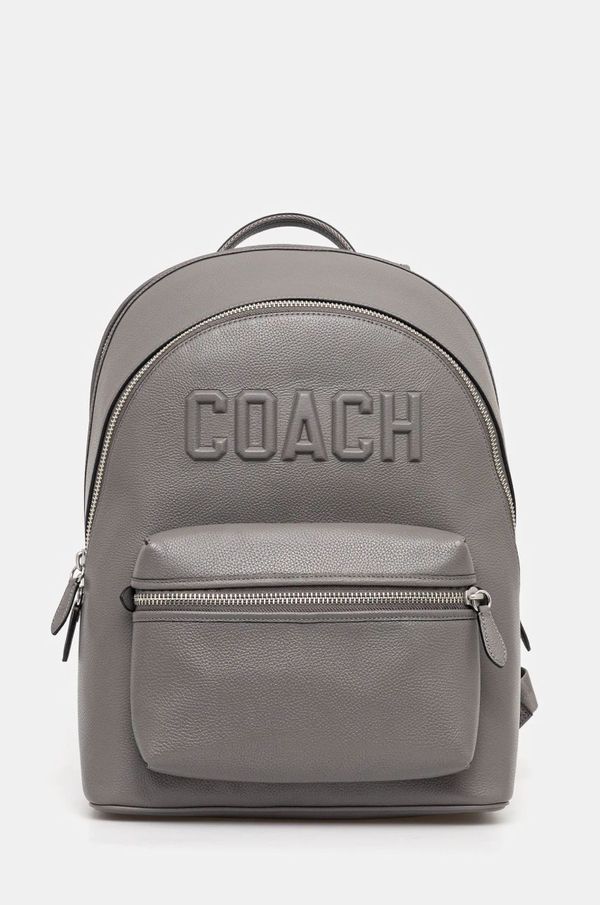 Coach Kožni ruksak Coach za muškarce, boja: siva, veliki, bez uzorka, CV928