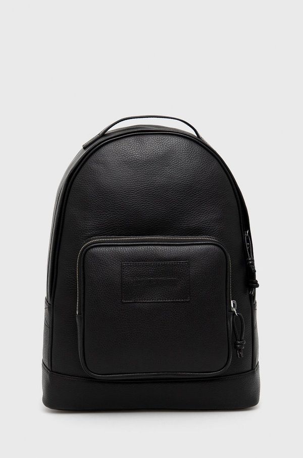 Emporio Armani Kožni ruksak Emporio Armani za muškarce, boja: crna