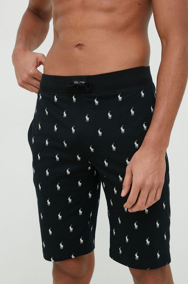 Polo Ralph Lauren Kratka pidžama Polo Ralph Lauren boja: crna, s uzorkom