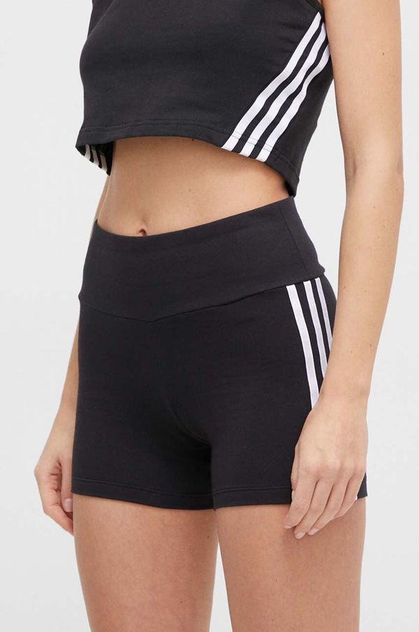 adidas Originals Kratke hlače adidas Originals 3-Stripes za žene, boja: crna, s uzorkom, visoki struk