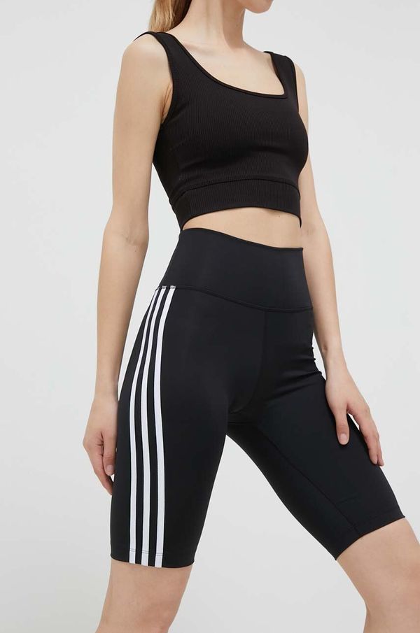 adidas Originals Kratke hlače adidas Originals Adicolor Classics High-Waisted Short Tights za žene, boja: crna, s aplikacijom, visoki struk, IB7414-BLACK