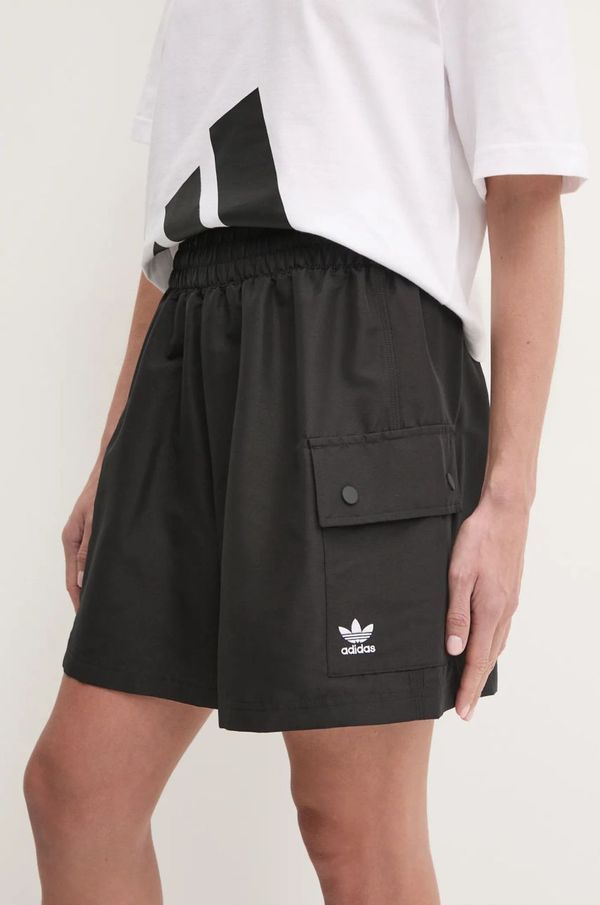 adidas Originals Kratke hlače adidas Originals Essential za žene, boja: crna, bez uzorka, visoki struk, JD1514