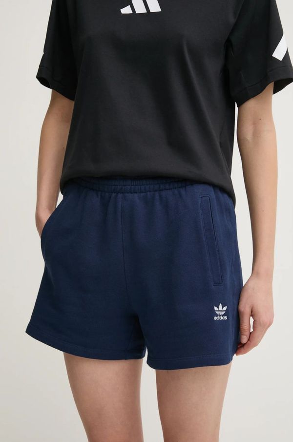 adidas Originals Kratke hlače adidas Originals Essential za žene, boja: tamno plava, bez uzorka, visoki struk, JC8976