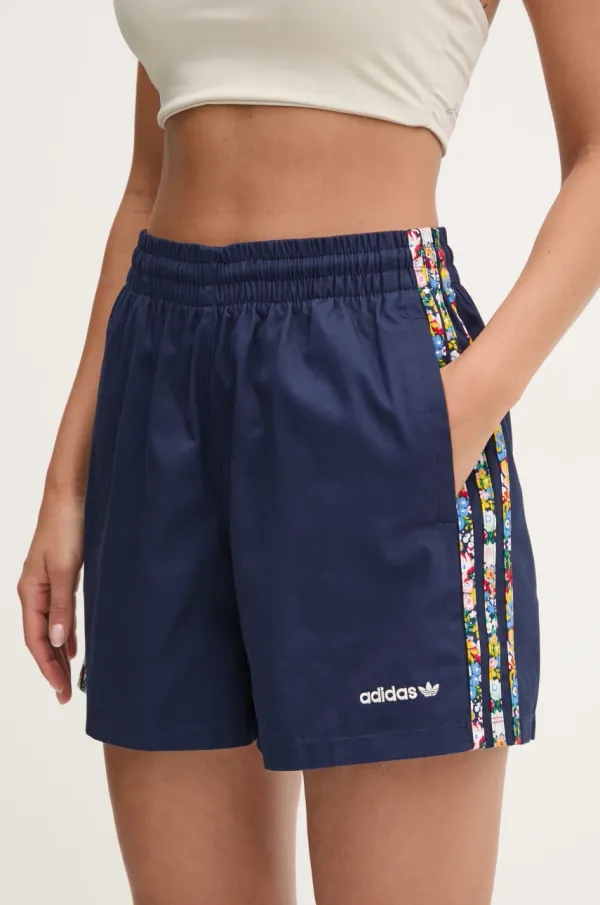 adidas Originals Kratke hlače adidas Originals Liberty za žene, boja: tamno plava, s uzorkom, visoki struk, JC7777