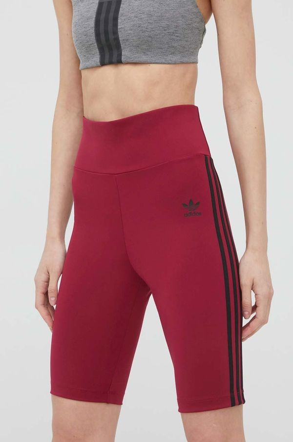 adidas Originals Kratke hlače adidas Originals Trefoil Moments za žene, boja: ljubičasta, s aplikacijom, visoki struk, HE0406-LEGBUR