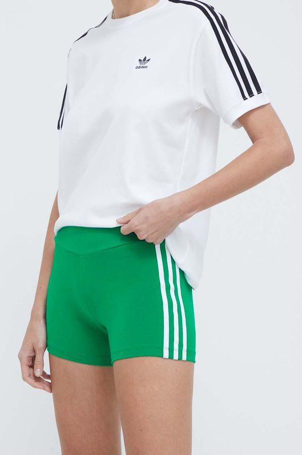 adidas Originals Kratke hlače adidas Originals za žene, boja: zelena, s aplikacijom, visoki struk