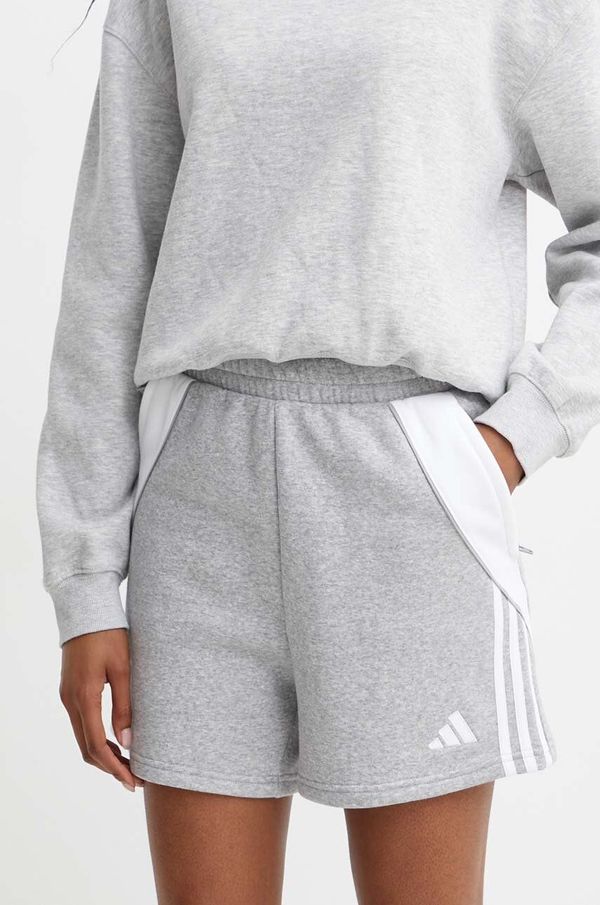 adidas Performance Kratke hlače adidas Performance Tiro 24 za žene, boja: siva, s aplikacijom, visoki struk, IR9327
