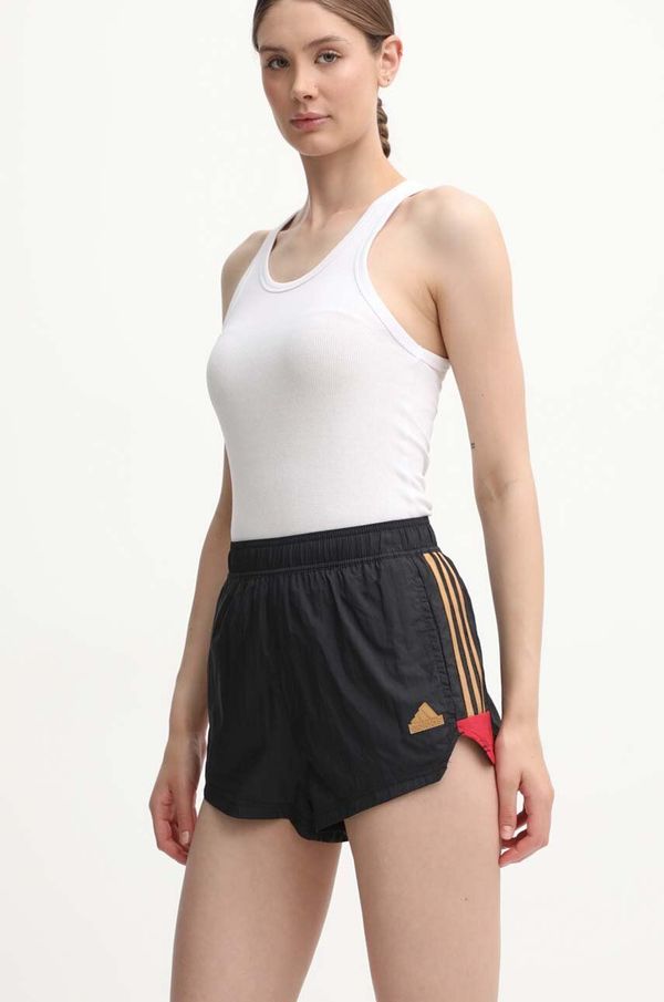 adidas Kratke hlače adidas Tiro za žene, boja: crna, s aplikacijom, visoki struk, IW6801