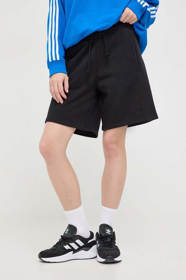 adidas Kratke hlače adidas za žene, boja: crna, bez uzorka, visoki struk