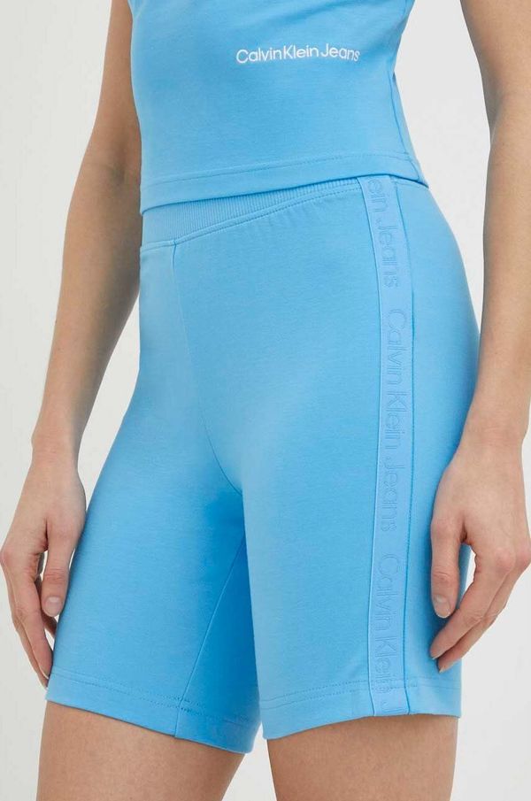 Calvin Klein Jeans Kratke hlače Calvin Klein Jeans za žene, s aplikacijom, visoki struk
