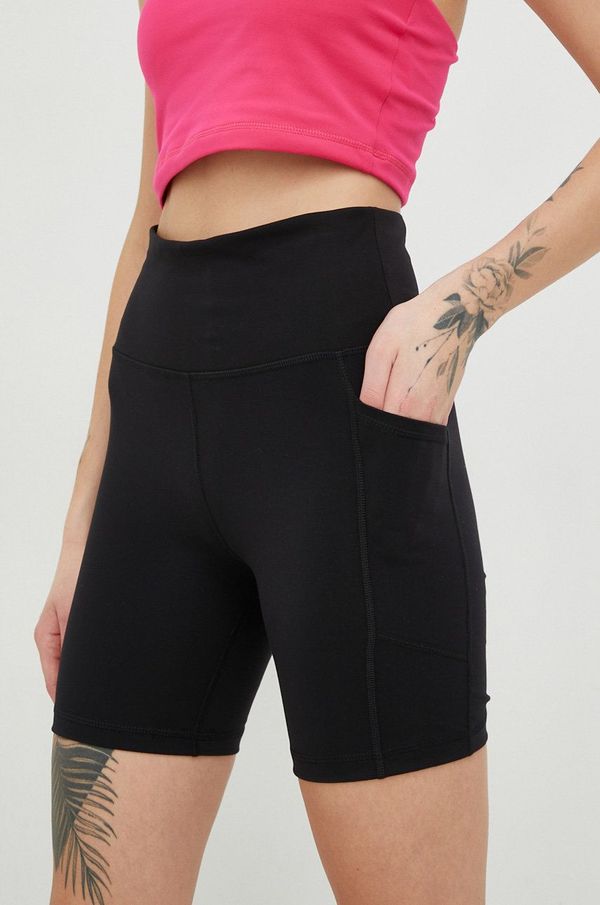 DKNY Kratke hlače Dkny za žene, boja: crna, glatki materijal, visoki struk