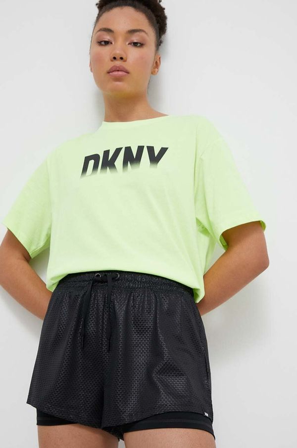 DKNY Kratke hlače Dkny za žene, boja: crna, s uzorkom, visoki struk