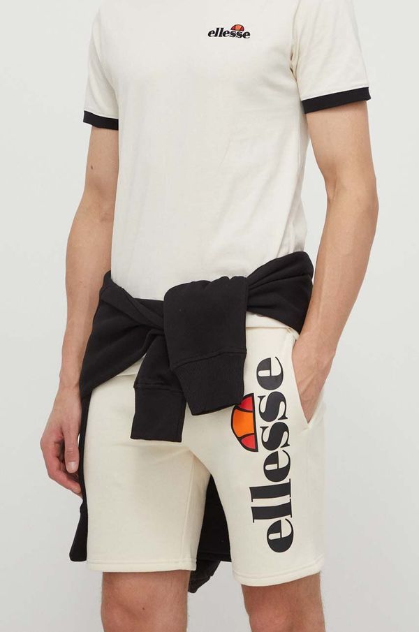 Ellesse Kratke hlače Ellesse Bossini Fleece Short za muškarce, boja: bež, SHV08748