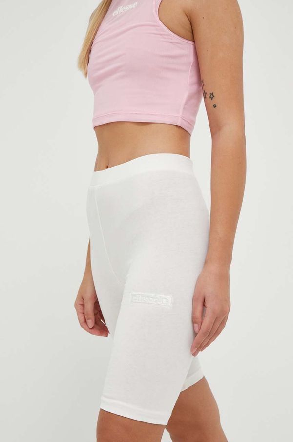 Ellesse Kratke hlače Ellesse za žene, boja: bež, glatki materijal, srednje visoki struk