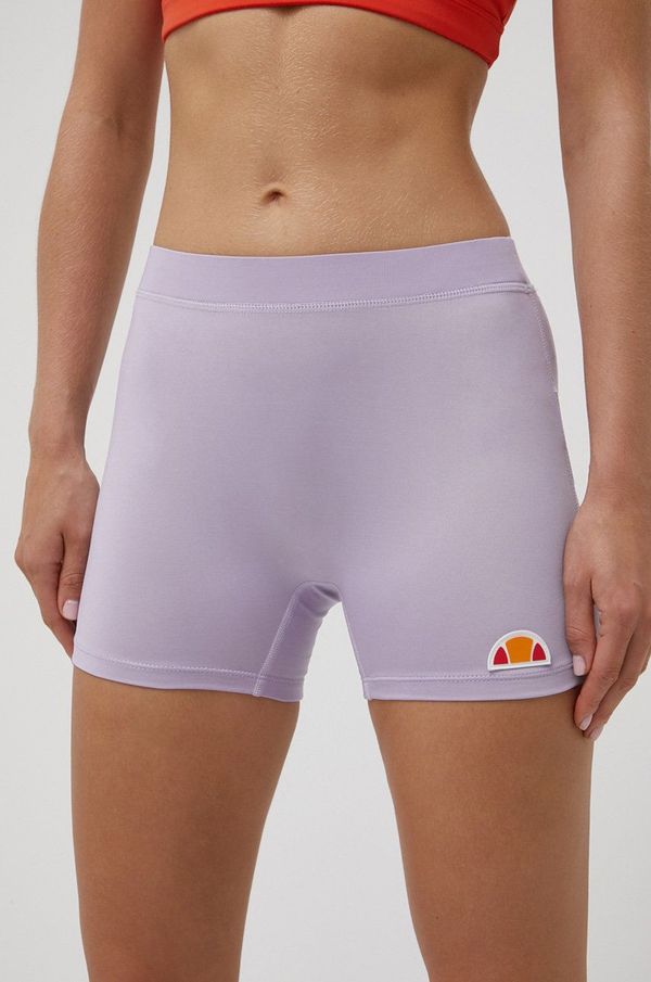 Ellesse Kratke hlače Ellesse za žene, boja: ljubičasta, glatki materijal, srednje visoki struk