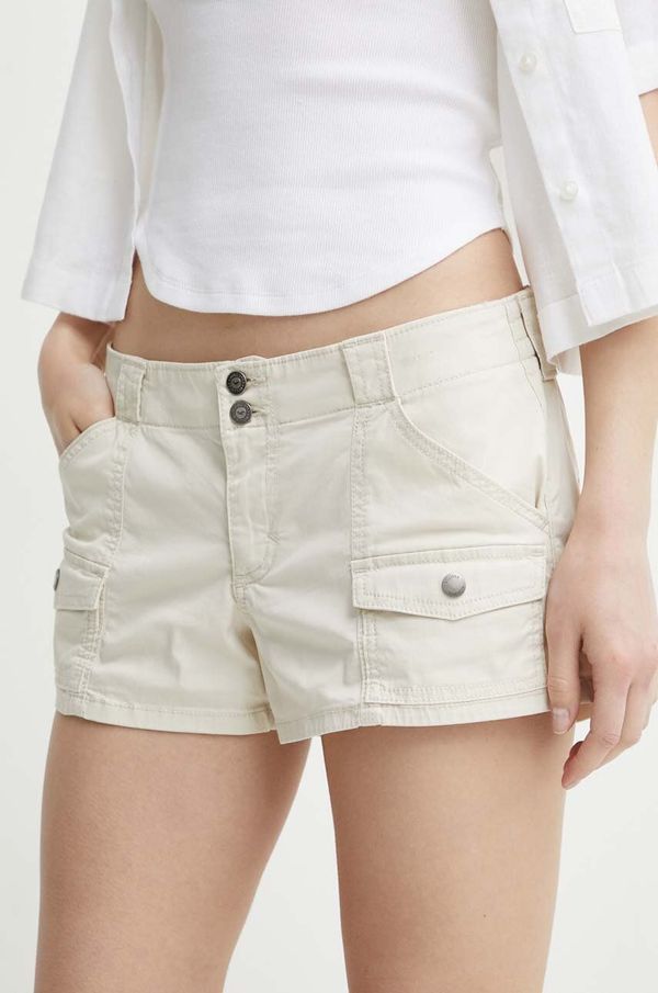 Hollister Co. Kratke hlače Hollister Co. za žene, boja: bež, bez uzorka, visoki struk, KI349-4192-178