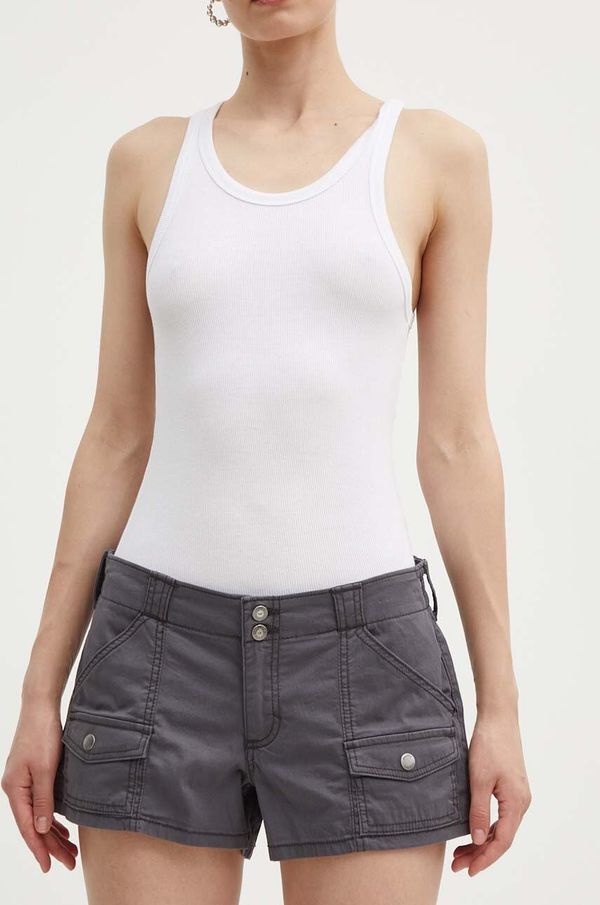 Hollister Co. Kratke hlače Hollister Co. za žene, boja: siva, bez uzorka, visoki struk, KI349-4191-131