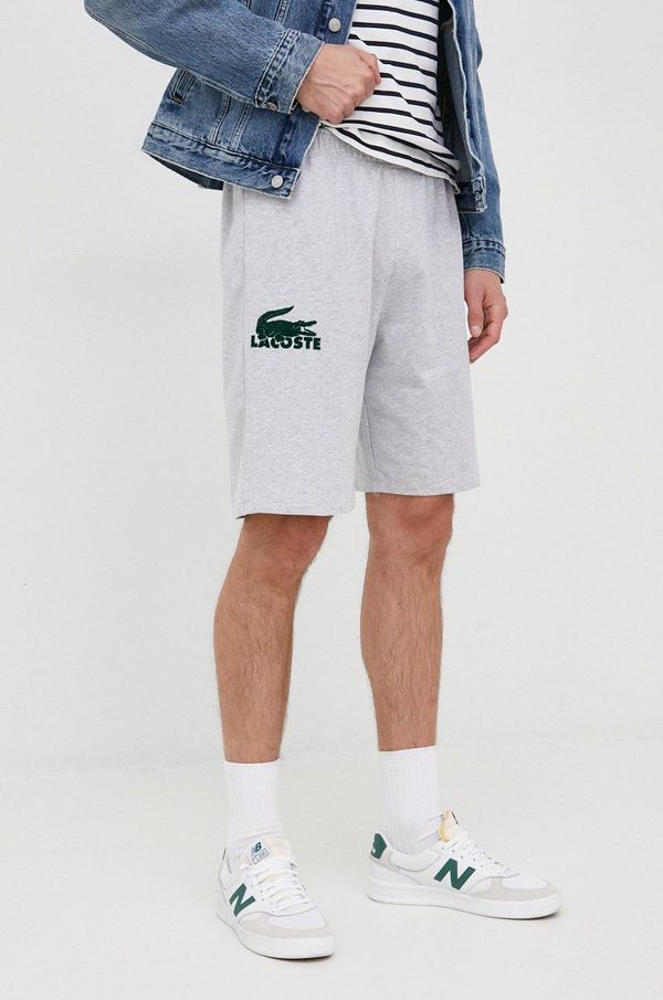 Lacoste Kratke hlače Lacoste za muškarce, boja: siva, melanž