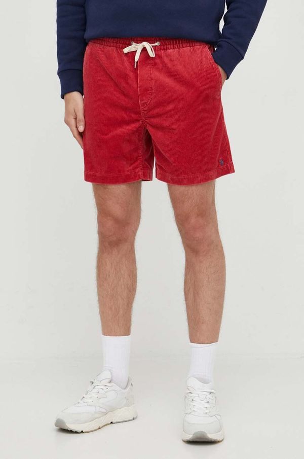 Polo Ralph Lauren Kratke hlače od samta Polo Ralph Lauren boja: crvena, 710800214