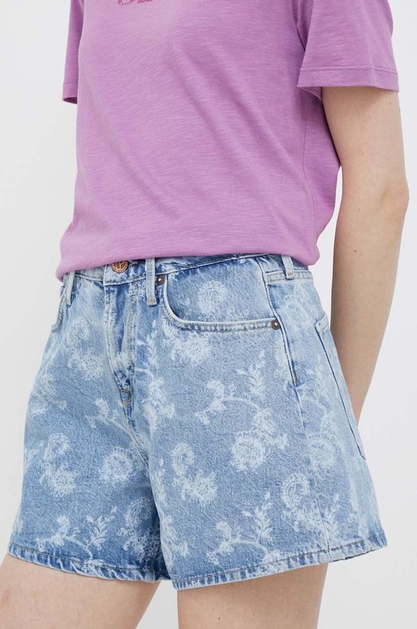 Pepe Jeans Kratke hlače Pepe Jeans za žene, s uzorkom, visoki struk