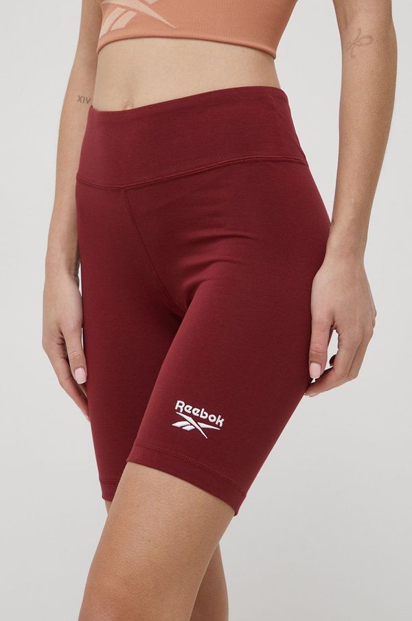 Reebok Kratke hlače Reebok za žene, boja: bordo, glatki materijal, visoki struk