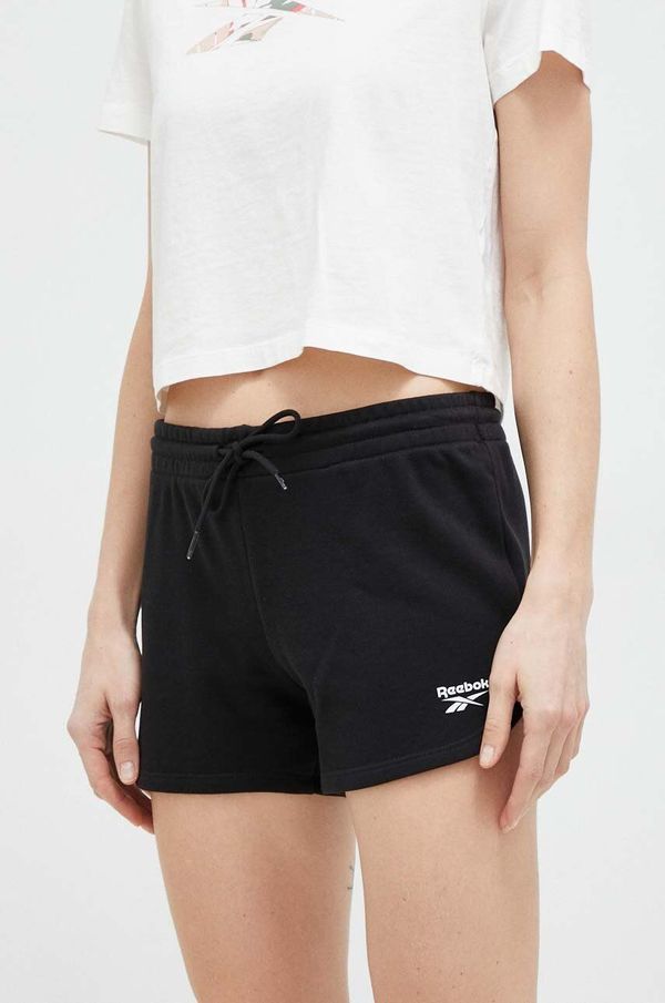 Reebok Kratke hlače Reebok za žene, boja: crna, glatki materijal, visoki struk