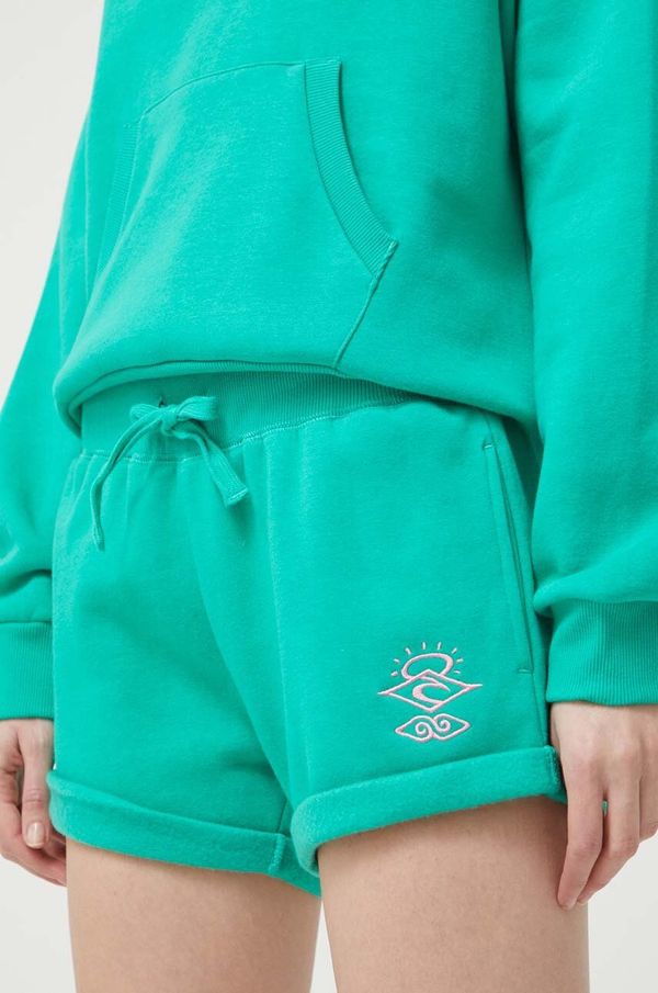 Rip Curl Kratke hlače Rip Curl za žene, boja: zelena, s aplikacijom, visoki struk