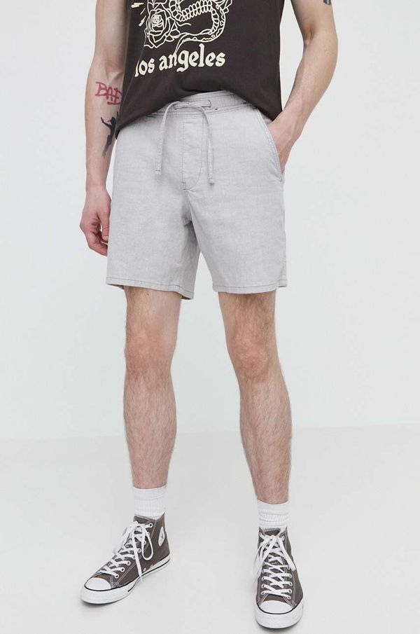 Hollister Co. Kratke hlače s dodatkom lana Hollister Co. boja: siva