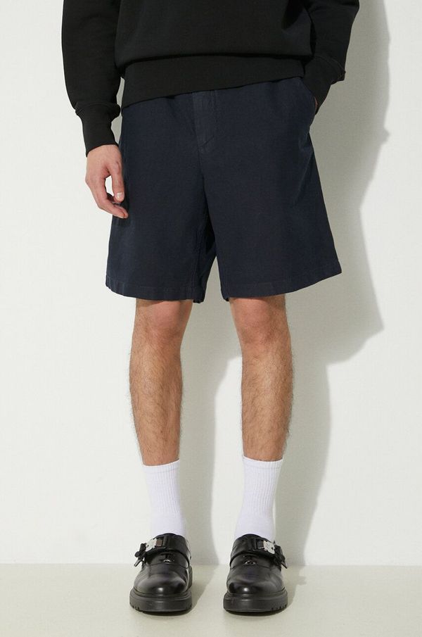 Norse Projects Kratke hlače s dodatkom lana Norse Projects Ezra Relaxed Cotton boja: tamno plava, N35.0614.7004