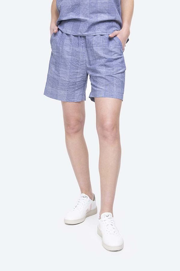 Norse Projects Kratke hlače s dodatkom lana Norse Projects Sophia Light s uzorkom, visoki struk, NW35.0036.7005-7005