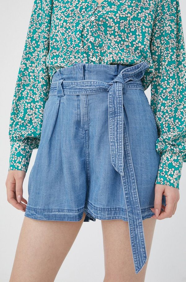 Superdry Kratke hlače Superdry za žene, glatki materijal, visoki struk