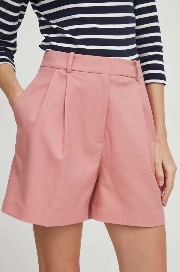 Tommy Hilfiger Kratke hlače Tommy Hilfiger za žene, boja: ružičasta, bez uzorka, visoki struk