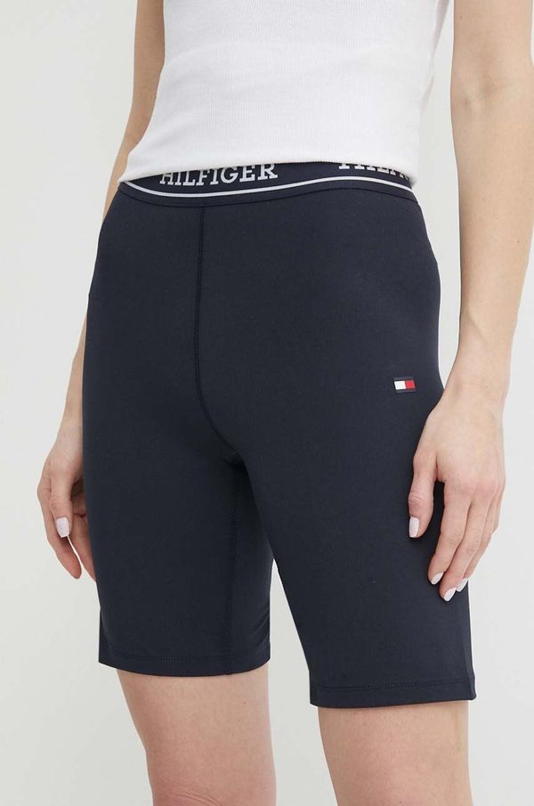Tommy Hilfiger Kratke hlače Tommy Hilfiger za žene, boja: tamno plava, bez uzorka, visoki struk, WW0WW41496