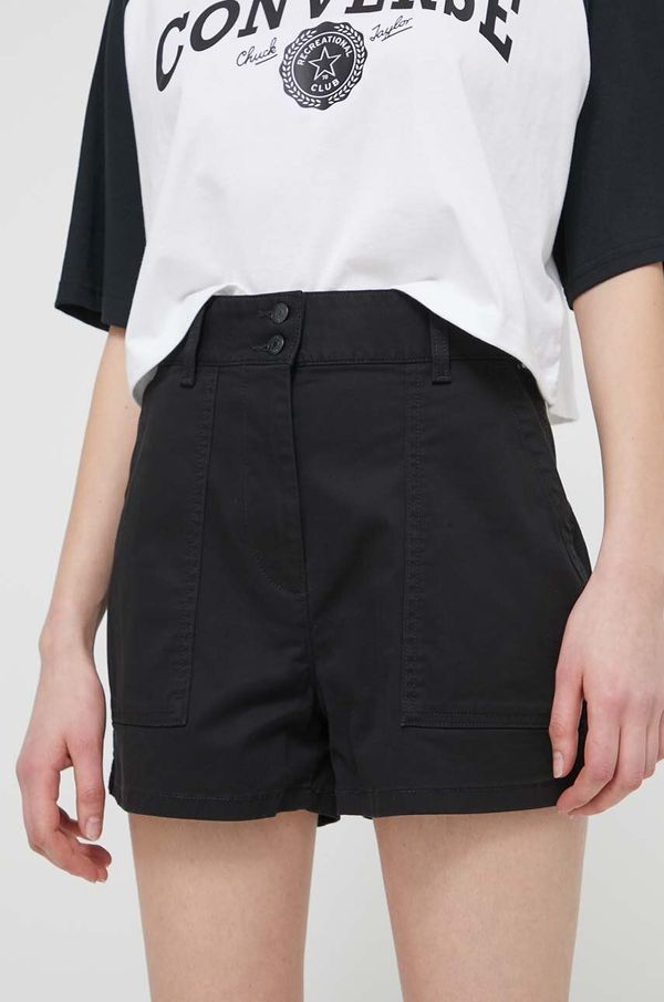 Tommy Jeans Kratke hlače Tommy Jeans za žene, boja: crna, bez uzorka, visoki struk