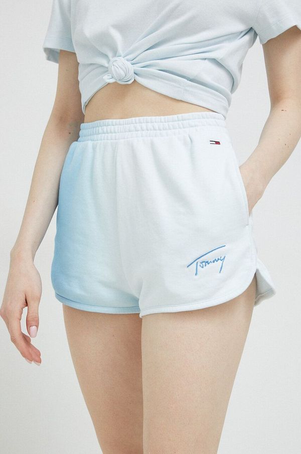 Tommy Jeans Kratke hlače Tommy Jeans za žene, s uzorkom, visoki struk