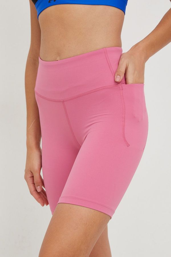 Under Armour Kratke hlače Under Armour za žene, boja: ljubičasta, glatki materijal, visoki struk
