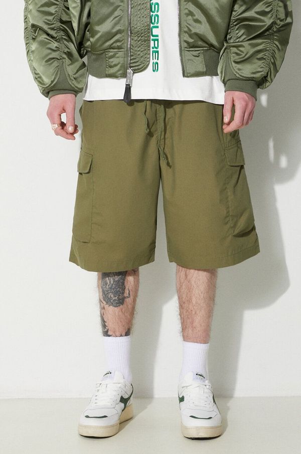 Universal Works Kratke hlače Universal Works Parachute Short za muškarce, boja: zelena, 30159.OLIVE