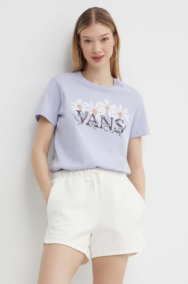 Vans Kratke hlače Vans za žene, boja: bež, bez uzorka, visoki struk