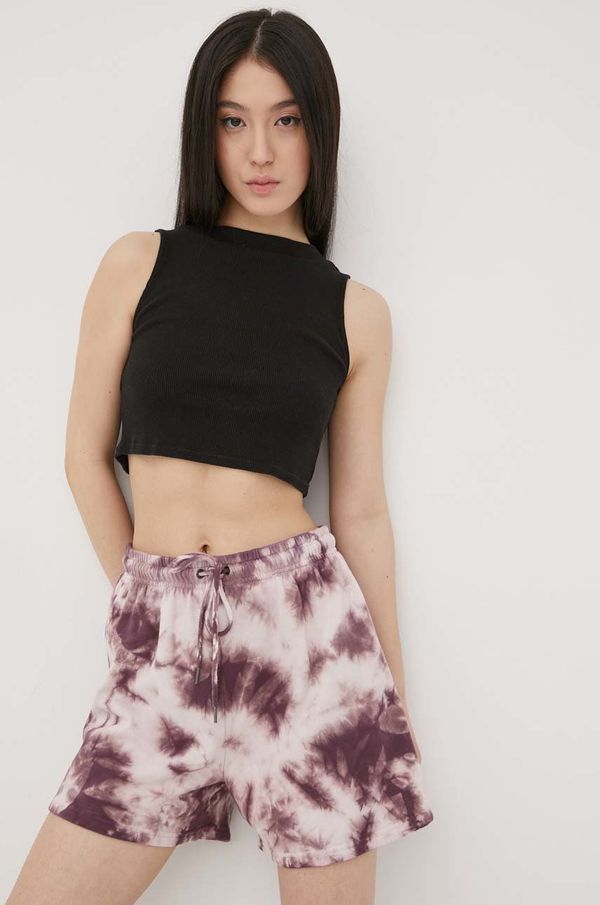 Volcom Kratke hlače Volcom za žene, boja: ljubičasta, s uzorkom, visoki struk