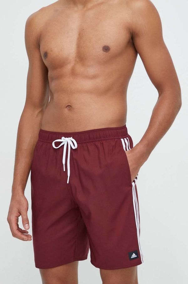 adidas Performance Kratke hlače za kupanje adidas Performance 3Stripes CLX boja: bordo