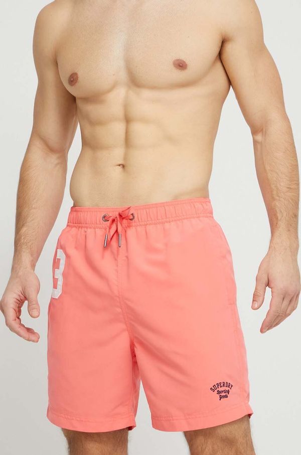 Superdry Kratke hlače za kupanje Superdry boja: ružičasta