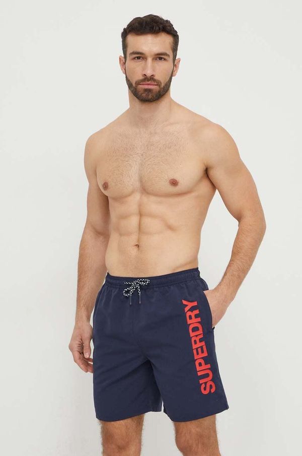 Superdry Kratke hlače za kupanje Superdry boja: tamno plava