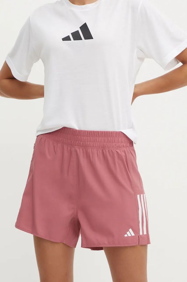 adidas Performance Kratke hlače za trčanje adidas Performance Own The Run Base boja: ružičasta, s tiskom, srednje visoki struk, IY1104